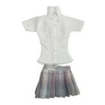 thumbnail image 3 of Tops y falda de verano de manga corta 1:6 Strade Fareast Limited vestido de moda informal elegante violeta y azul, 3 of 8