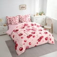 thumbnail image 4 of Manfei Cartoon Cherry 7-Piece Twin Bedding Sets,Cute Bowknot Bowtie Bedding Comforter Set,Pink Red Sheet Sets For Child,Super Cozy Room Decor Reversible, 4 of 9
