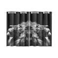 thumbnail image 1 of BSDHOME Black Lion Window Curtain Kitchen Curtain 26x39 inches (Two Pieces), 1 of 3