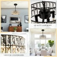 thumbnail image 6 of 12" Crystal Chandeliers, Modern Semi Flush Mount Ceiling Light Chandelier 4-Light Drum Crystal Ceiling Pendant Light Fixture for Foyer Entryway Kitchen Hallway Dining Room, 6 of 8