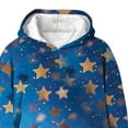 thumbnail image 4 of Girls Starry Sky Glitter Hoodie - Fleece-Lined Soft Stretch Polyester Spandex Multicolor Casual Sweatshirt for Girls 6-16,Size 9-10T, 4 of 5
