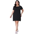 thumbnail image 3 of DARING DIVA Women's Plus Size Short Sleeve Ruffle Casual Nightgown 1X Black, 3 of 5