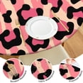 thumbnail image 4 of Pink and Black Of Leopard Print Round Fitted Tablecloth with Elastic Edge,Dining Table Cover Waterproof,Outdoor Round Tablecloth for Camping,Dining,Indoor and Outdoor, 4 of 7