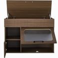 thumbnail image 5 of Pefilos 35" Cat Litter Box Enclosure, Hidden Cat Washroom Furniture with  Storage and Wheel, Enough for Most of Orange Cat and Litter Box, Brown, 5 of 8