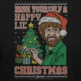thumbnail image 3 of Teelocity Bob Ross Happy Lil Christmas Graphic T-Shirt (Medium - Standard Fit, Black), 3 of 4