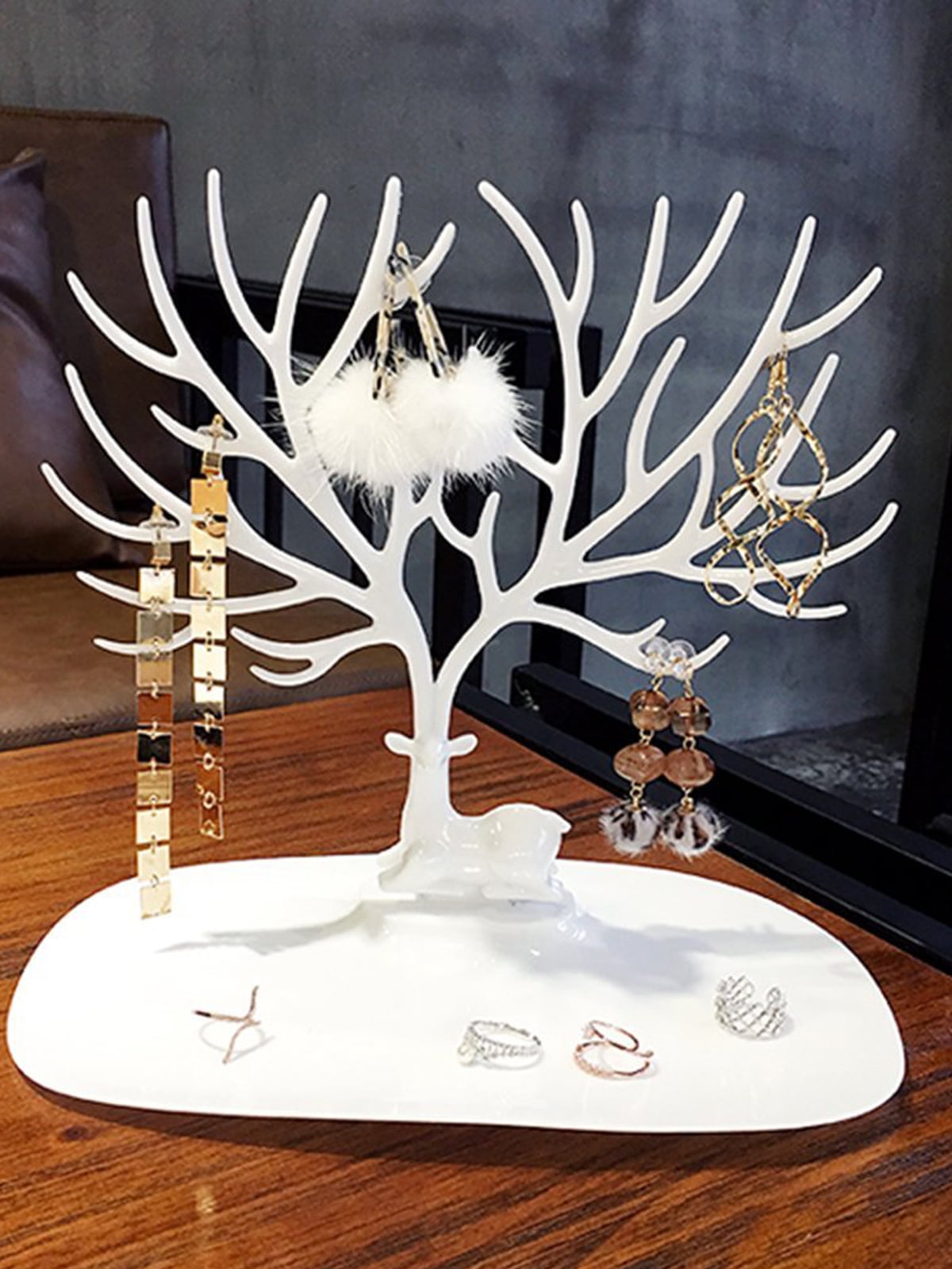 Details about   Jewelry Deer Tree Stand Display Show Rack Necklace Ring Earring Holder Organizer 