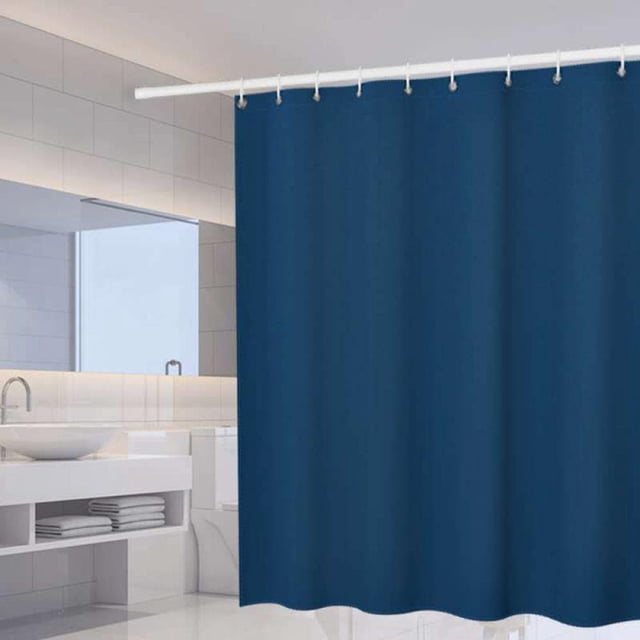 Polyester Fabric Pure Color Shower Curtain Hotel Quality Machine Washable Waterproof Shower Curtain Liner With Hooks