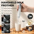 thumbnail image 4 of PEPWELL Handheld Milk Frother Wand for Coffee, Rechargeable Electric Egg Beater 3 Speed ​​Beverage Blender Coffee Frother for Latte, Cappuccino, Hot Chocolate, Eggs(White), 4 of 8