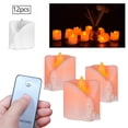 thumbnail image 3 of Labymos 12Pcs Simulation Melting Tea Wax Candle Lamps Remote Control Christmas Party Decoration Electronic Candle, 3 of 8