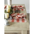 thumbnail image 2 of Contemporary Home Living Buffalo Check Ribbed Cotton Placemats - 19" - Ginger Orange and White - Set, 2 of 3