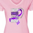 thumbnail image 4 of Inktastic Alzheimers Awareness I Wear Purple for My Mom Women's V-Neck T-Shirt, 4 of 5