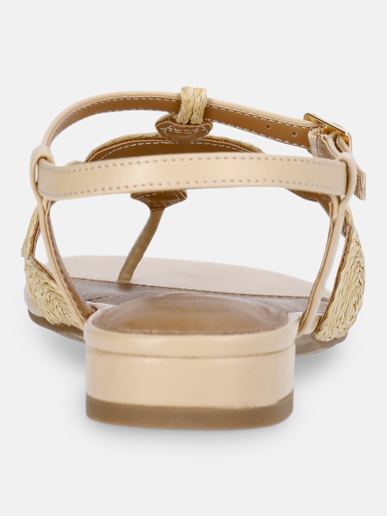 Time and Tru Women's Raffia Circle Thong Sandals