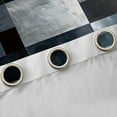 thumbnail image 4 of Manfei Peatchwork Geometric Plaid Curtains and Drapes (42x63),Graffiti Marble Blackout Curtains for Bedroom,Deep Blue Black Curtains Pack of 2 (42x63),Super Cozy Room Decorative, 4 of 6