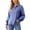 #Blue 1, variant on Vynhevius Women's Blouse Collared Striped Long Sleeve Elastic Cuff Loose Fit Button Down Casual Wear Tops