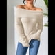 thumbnail image 5 of Suéter de Mujer Moderno con Hombros Descubiertos, Suéter Informal de Larga, Bonitos Conjuntos de Otoño Crema M, 5 of 7