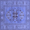thumbnail image 1 of Ahgly Company Machine Washable Indoor Square Oriental Blue Industrial Area Rugs, 8' Square, 1 of 4