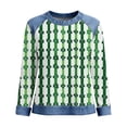 thumbnail image 5 of TaTaai Womens St Patrick Day Shirt 2025 Spring Long Sleeve Patchwork Round Neck Casual Blouse Solid Color Soft Comfy Top for Holiday Party Daily Wear Gift, 5 of 5