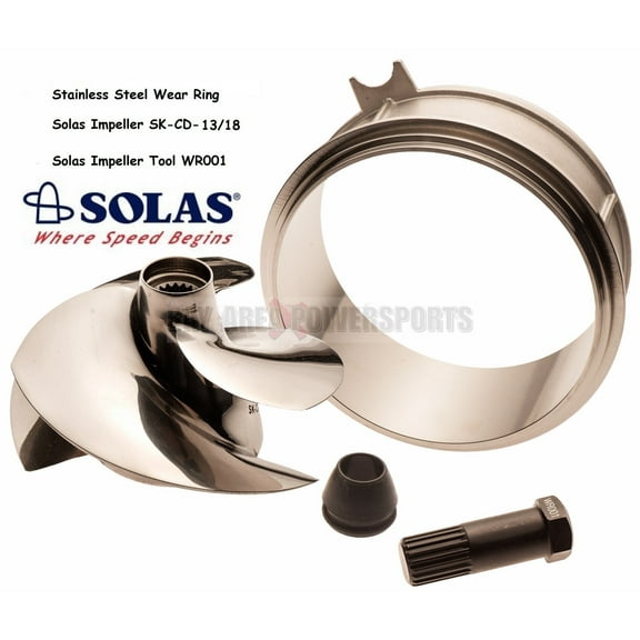 Solas Sea Doo Spark Impeller SK-CD-13/18 W/ Stainless Wear Ring & Impeller Tool