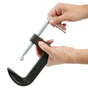 Hyper Tough Quick Release 4-Inch C-Clamp with Steel Swivel and Cast Iron Frame