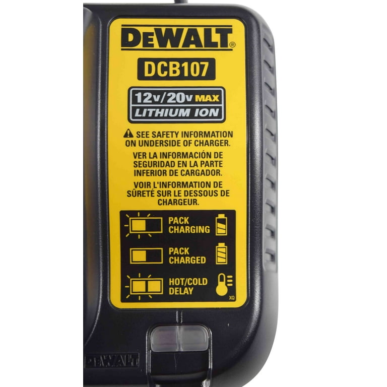 grim efterskrift Kollektive Dewalt Dcb107 Lithium Ion Battery Charger 12v / 20v - 2 Pack - Walmart.com