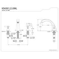 thumbnail image 2 of Kingston Brass KS4361ML  Two-Handle Deck Mount Roman Tub Faucet, Polished Chrome, 2 of 4