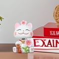 thumbnail image 3 of Estatua de gato de la suerte Estatua de gato Colección decorativa Estatua de gato de flor de cerezo para Estilo A, 3 of 8