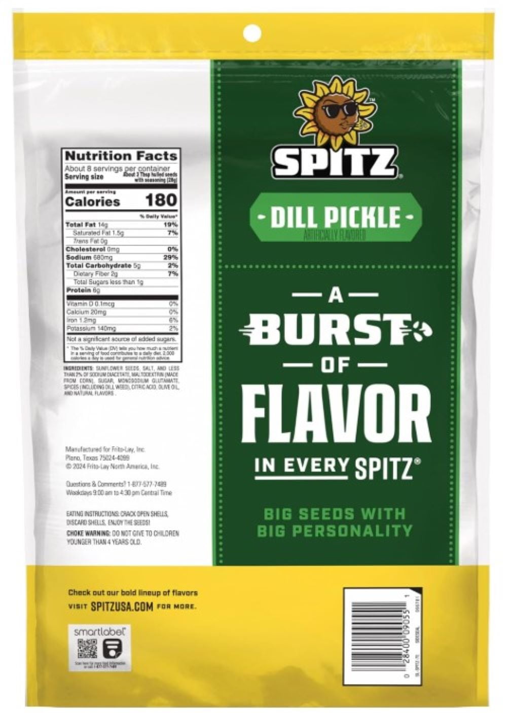 Spitz Dill Pickle Sunflower Seeds 16 oz (Pack of 60)
