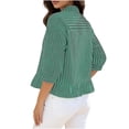 thumbnail image 4 of Sexlip Women's Blouse Short Sleeve Button Down Style Comfortable Wear Daily Wear Essential Durable Quality Fashion Forward Green XL, 4 of 8