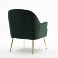thumbnail image 6 of Accent Chair With Gold Legs And Adjustable Feet Screws, Soft Velvet armchair with Ergonomic backrest, Reading Chair Single Leisure Club Chair for Living Room Bedroom Dorm Room, Dark Green, 6 of 9