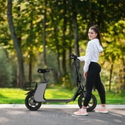 Windhorse C2-BLK Urban Cruiser 450W Brushless Motor Foldable Electric Scooter for Adults with Seat and Carry Basket (Black)
