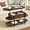 Walnut, variant on FABATO 41.7" Oval Lift Top Coffee Table, Fluted Wood Center Table with Hidden Storage, 3 Tier Oblong Tables with Curved Edge, Modern Elliptical Coffee Table for Living Room Reception Room, Walnut