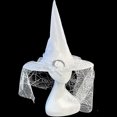 thumbnail image 4 of Women's Witch Hat Adult Mesh Witches Hat Halloween Lace White Witch Hat Polyester Tafu Gauze Hat Clothin Hats White, 4 of 6