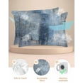 thumbnail image 2 of Hokiten King Size Pillow Cases Set of 2, Pillow Covers for Bed, Blue Oil Painting Satin Pillowcases with Zipper for Hair/Skin, Modern Abstract Graffiti Street Art 20x36 Inches, 2 of 6