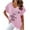 Pink, variant on Raeneomay Button Down Shirts Loose Summer Tops for Women Women V-Neck Print T-Fashion Comfortable Female Blouses Tops
