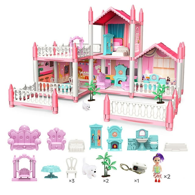 Ensemble de Jeu de Maison de Poupée Éclairé Grand : Jouet de Construction de Maison de Poupée Drôle Kit de Maison de Rêve