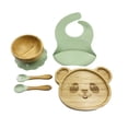thumbnail image 1 of Set De Alimentación Para Bebé Diseño De Panda En Bambú, 1 of 10