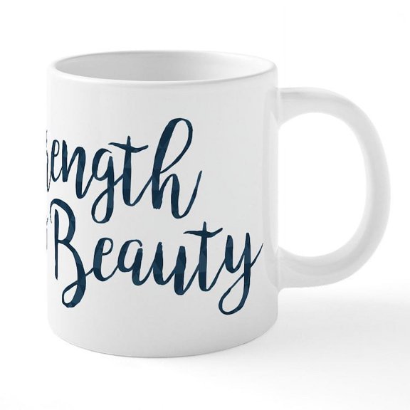 CafePress - Strength Is Beauty Pattern - 20 Oz White Ceramic Mega Mug