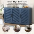 thumbnail image 5 of Furvclv Sideboard Buffet Cabinet, Kitchen Pantry Storage Cabinet With Iron Alloy Black Linear Handle, Solid Wood Frame, Adjustable Height Shelf, Media Console For Dining Room, 5 of 9