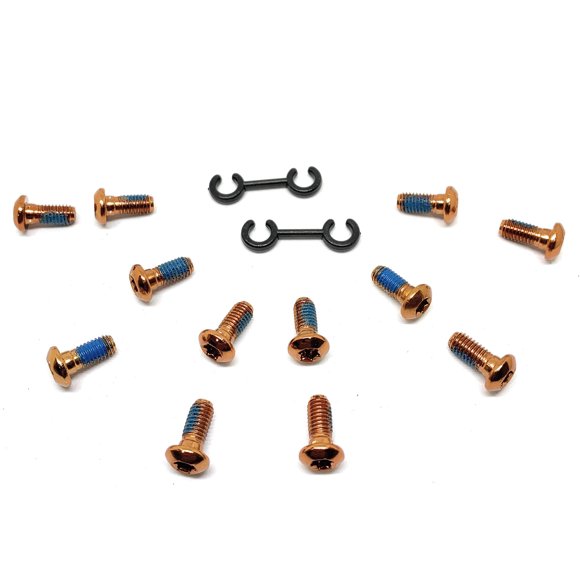 Boulons en Alliage Taille M5 x 10mm T25 12 Pcs orange Anti-Looseen Traités, pour Bouteilles d'Eau, rotors et Plus et Organiseur de Câbles à Chaque Commande. (2 orange)