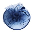 thumbnail image 3 of XASZHN Women Bridal Hair Clip with Feathers Lace Netting Head Accessory Navy_003 One Size, 3 of 3