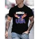 thumbnail image 1 of Men's Casual Eagle Letter Printed Short Sleeve T-Shirt, 1 of 6