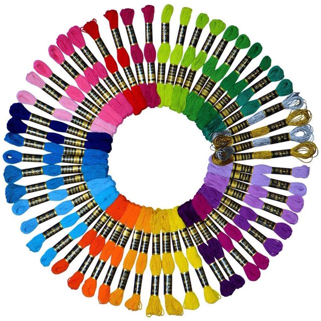 Hilo de bordar, Color arcoíris, 50 ovillos por paquete, hilos de punto de cruz, pulseras de la amistad, hilo para manualidades