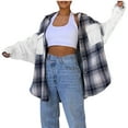 thumbnail image 1 of IROINID Veste en Denim pour Femmes, Manches Longues, à Carreaux, Col Rabattu, Veste Décontractée à Simple Boutonnage, Veste en Denim à Carreaux, 1 of 8