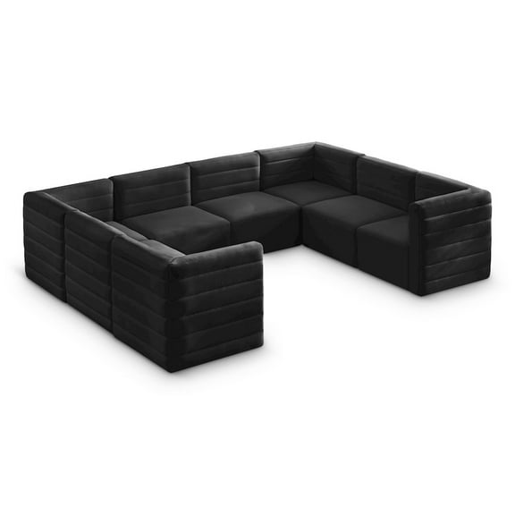 Meridian Furniture Quincy Black Velvet Modular Sectional