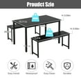 thumbnail image 5 of 3 Piece Kitchen Table Set, Modern Dining Set with 2 Benches, Home Dining Table Set for 4, Breakfast Table and Chairs Set, for Small Space, Kitchen, Dining Room, Restaurant, Black, D8397, 5 of 10