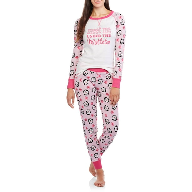 Women's Sweater Knit Sleep Top and Jogger Sleep Pant 2 Piece Sleepwear