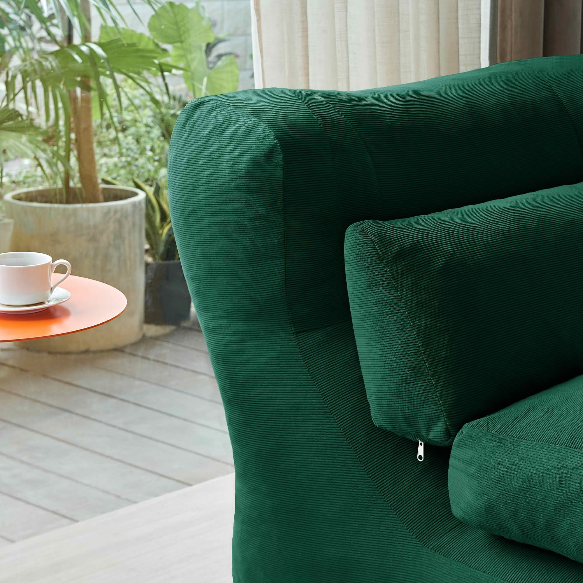 MAYEERTY Cloud Sofa 2-in-1 Foldable Sleeper Chair, Corduroy Washable Cover, High-Density Foam, Compressed Packaging for Small Apartments & Studies，Green