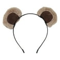 thumbnail image 1 of Cute Cartoon Bear Ears Velvet Hair Band Head Accessory for Women Girls Party Wash Face, 1 of 7