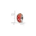 thumbnail image 2 of Sterling Silver Reflections Pink Red Murano Glass Bead Charm - Measures 13.64x7.27mm Wide, 2 of 2