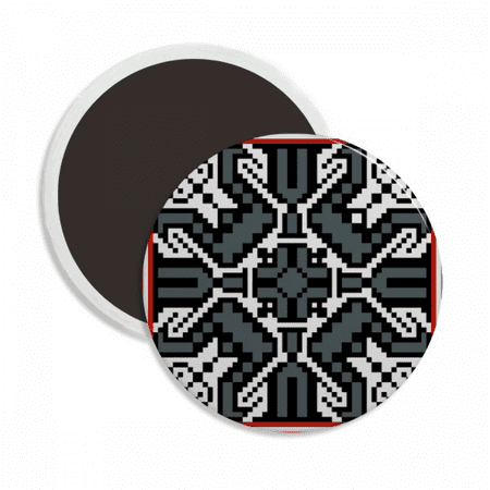 

Russia Style Gray Texture Country Pattern Round Ceracs Fridge Magnet Keepsake Decoration